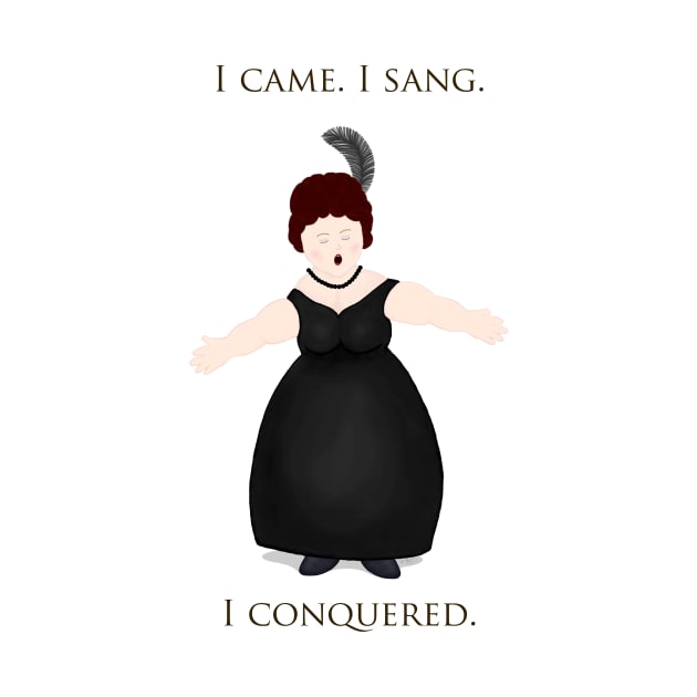 "I Came, I Sang, I Conquered." Vocalist in Black Dress by Mozartini