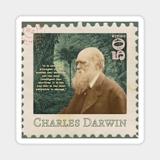 Charles Darwin Unique Stamp Design Magnet