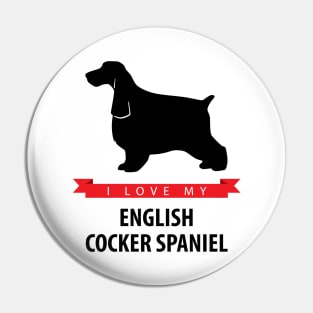 I Love My English Cocker Spaniel Pin