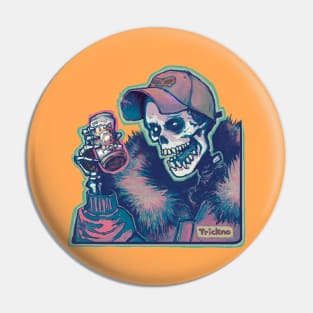 Skeleton Cheers Wind Pin