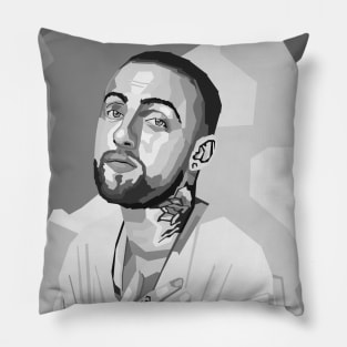 Rapper Black And White Pillow