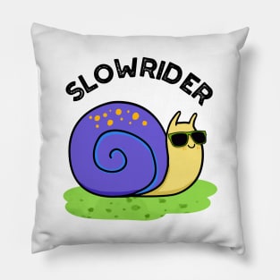 Slow Rider Cute Low Rider Snail Pun Pillow