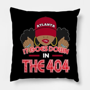 Atlanta 404 Area Code Black Woman Pillow