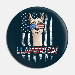 LLamerica American Flag LLama Pun Pin