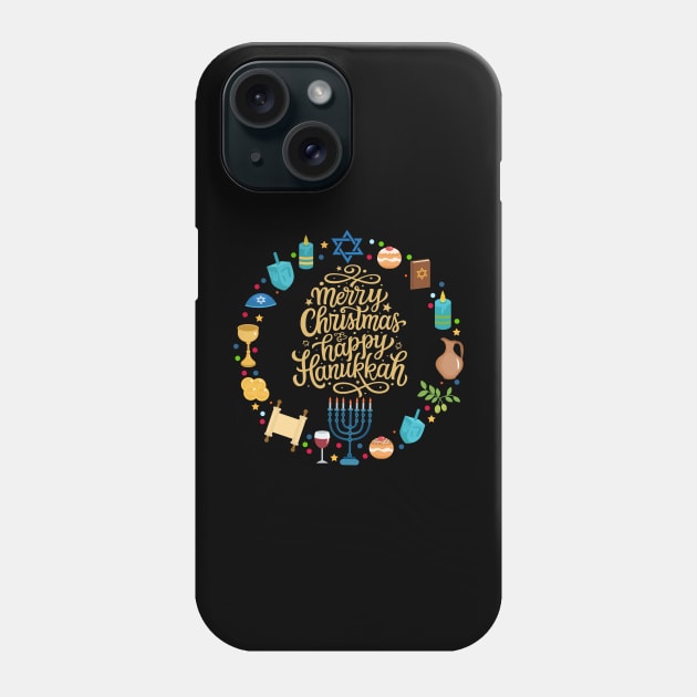 Happy Hanukkah Jewish Merry Christmas Women Men Kids Cute Phone Case by AimArtStudio