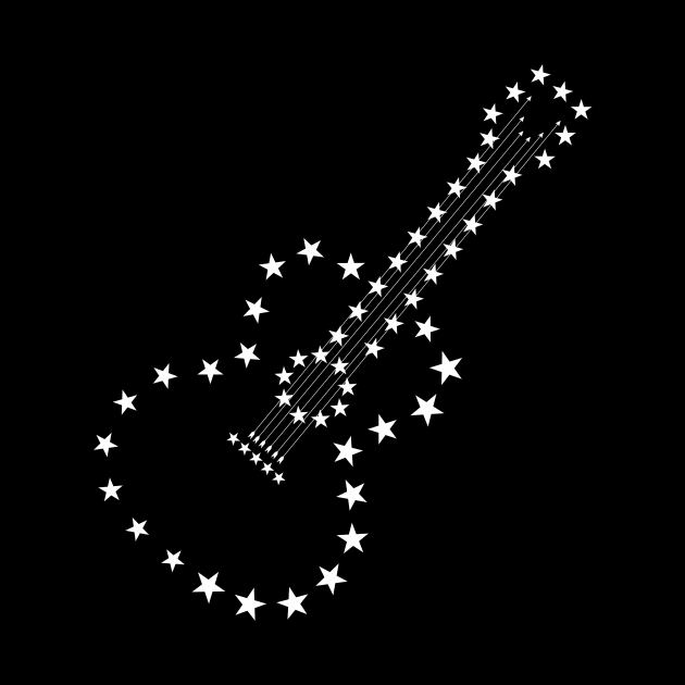 Acoustic guitar made of stars white by aceofspace