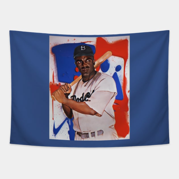 Jackie Robinson Tapestry by BlackOzean