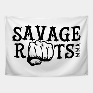 Savage Roots MMA Logo Black Tapestry