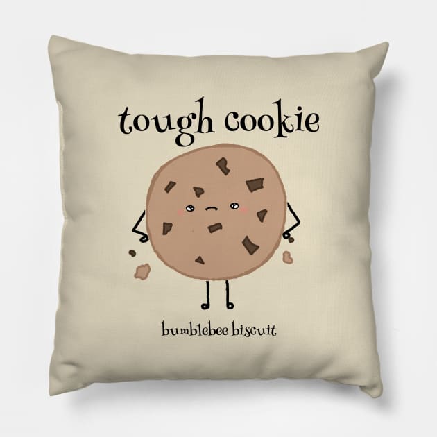 Tough Cookie by Bumblebee Biscuit Pillow by bumblebeebuiscut