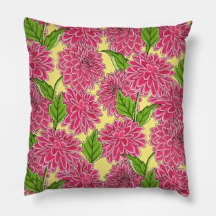 Dahlia Floral Art Pillow