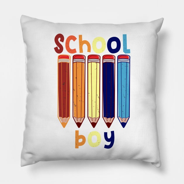 Funny School boy school start T shirt Pillow by chilla09