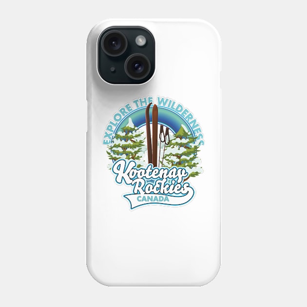 Kootenay Rockies Canada Ski travel logo Phone Case by nickemporium1
