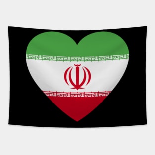 I Love Iran // Heart-Shaped Iranian Flag Tapestry