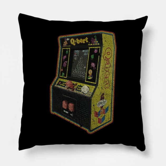 VINTAGE -  Arcade Game Qbert Consol Pillow by jandamuda99