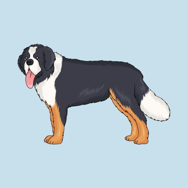 Bernese mountain dog cartoon illustration by Cartoons of fun