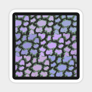 Traditional Japanese Vintage Hydrangea Geometric Floral Pattern in Black and Pastel Magnet