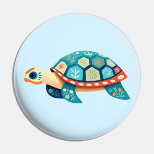 Baby Sea Turtle Boho Colorful Design . Pin