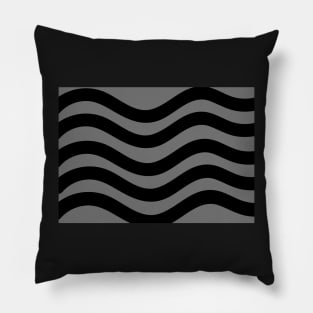 Grey and Black Wavy Lines Pillow