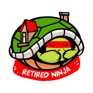 Funny turtle ninja – retired ninja (red) T-Shirt