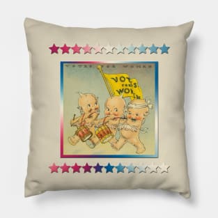 Kewpie Votes For Women Gold Red, White And Blue Stars Pillow