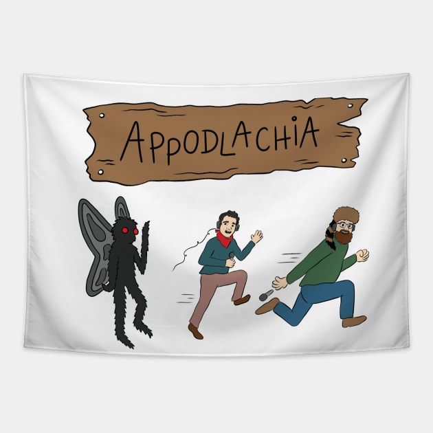 Mothman Camp OG (Designed by Liz Pavlovic) Tapestry by Appodlachia 