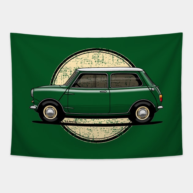 The amazing little wonderful british classic car! (With white roof) Tapestry by jaagdesign