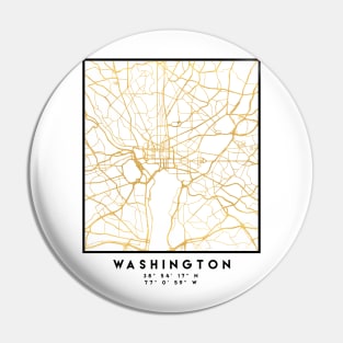 WASHINGTON CITY STREET MAP ART Pin