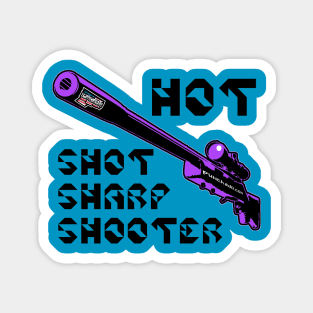 Hot Shot Sharp Shooter, v. Code Purple Blk Text Magnet