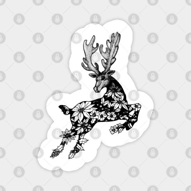 Christmas Reindeer Magnet by adig-art