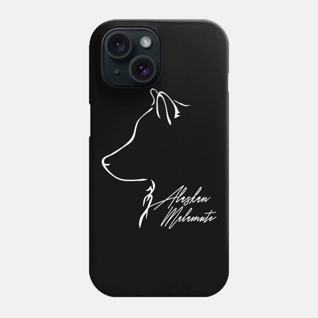 Proud Alaskan Malamute profile dog lover Phone Case by wilsigns