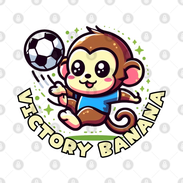 Football kids cute monkey by Japanese Fever