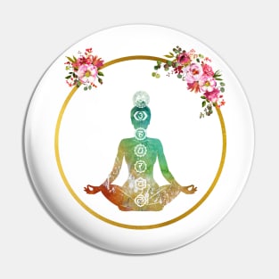 Meditating  woman Pin