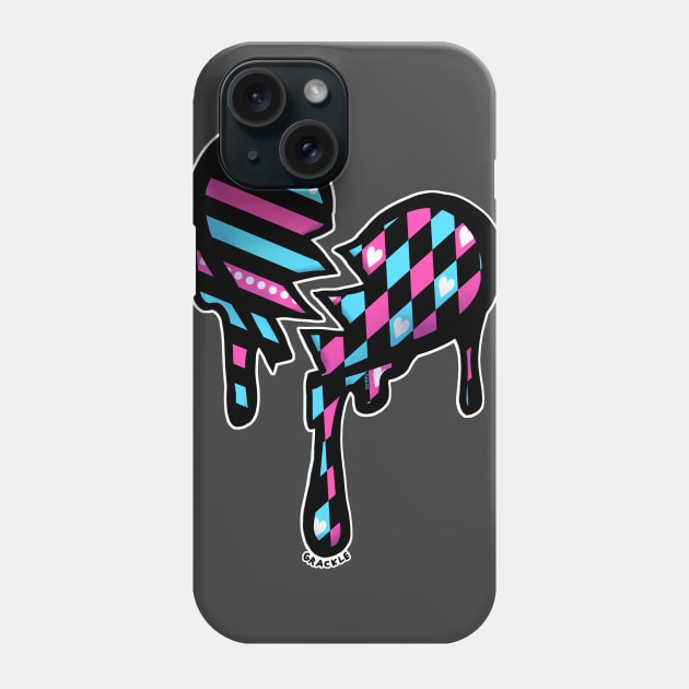 Pink and Blue Harlequin Phone Case by Jan Grackle