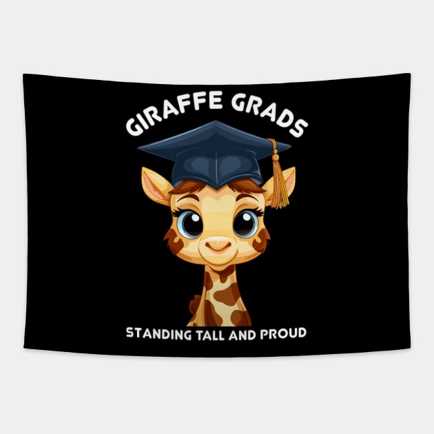 Funny quote of graduation giraffe Tapestry by Yopi