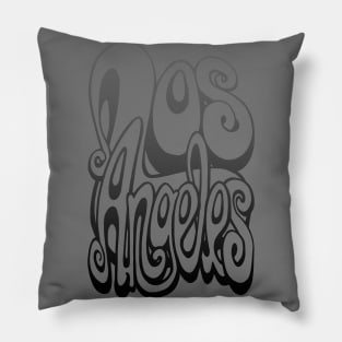 Los Angeles lettering art - harbour mist grey Pillow