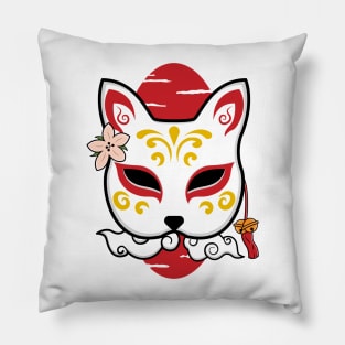 Japanese kitsune mask Pillow