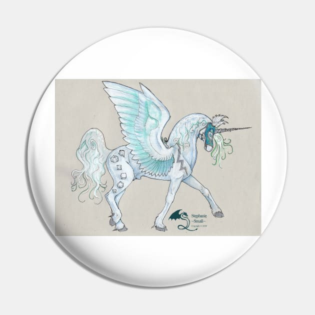 Sacred Geometry Winged Unicorn Pin by pegacorna