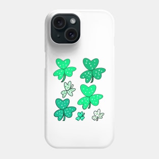 Clover Shamrocks - green three leaf clovers shamrock. The National flower of Ireland The best Irish gift ideas 2022 Phone Case