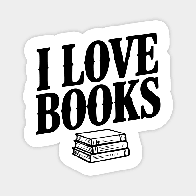 I Love Books Magnet by Frank Ring