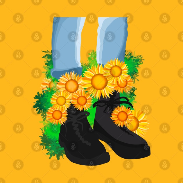 Sunflowers in my boots by Miruna Mares