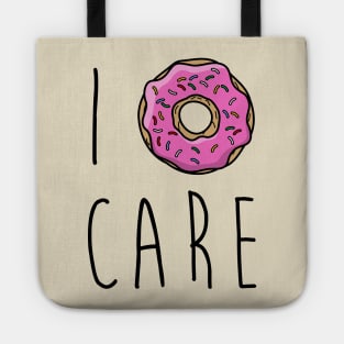 I Donut Care funny graphic tee Tote