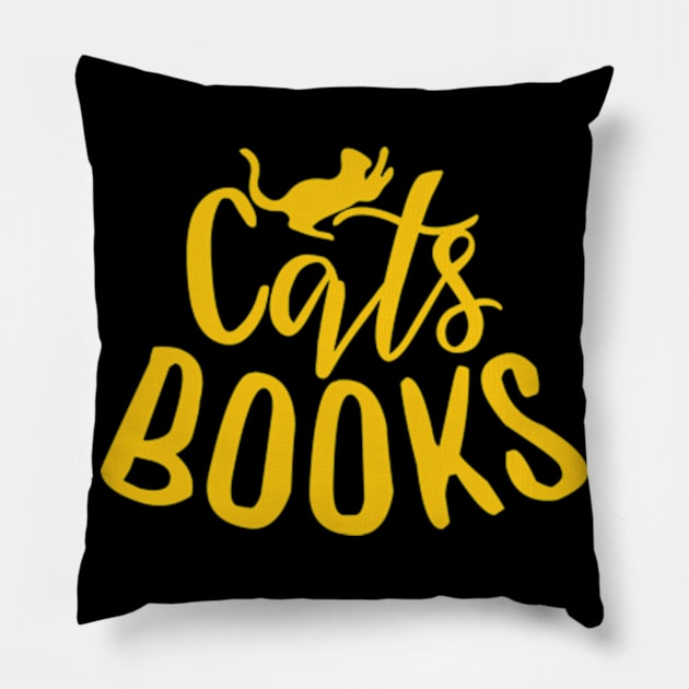 Cats and Books Cat Lady Cute Reader Bookworm Gifts 2024 Pillow by sarcasmandadulting