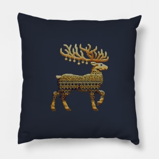 Knitted Reindeer: Family Christmas Design Pillow