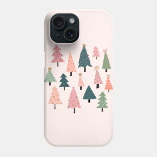 Christmas Trees  in Pink & Green Phone Case