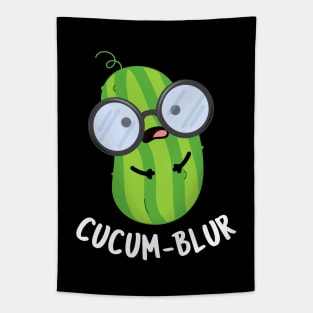 Cucum-blur Funny Veggie Cucumber Pun Tapestry