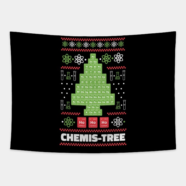 Chemis-Tree // Funny Chemistry Christmas Tree Tapestry by SLAG_Creative