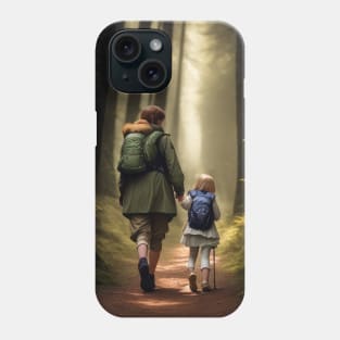 young girl and her brother are exploring a mystical forest. Phone Case