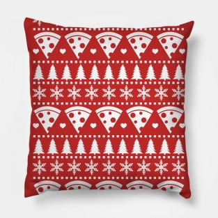 Pepperoni Pizza Ugly Christmas Jumper Pattern Pillow