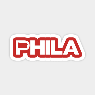 Philadelphia 'Phila' Sports Fan T-Shirt: Flaunt Your Philly Pride with a Bold State-Shaped Design! Magnet