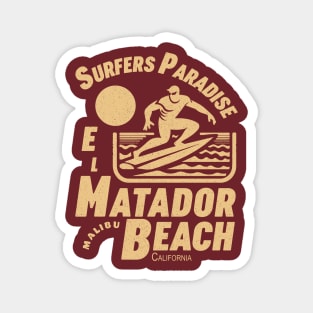 El Matador Beach Malibu Surfer Silhouette Vintage Magnet